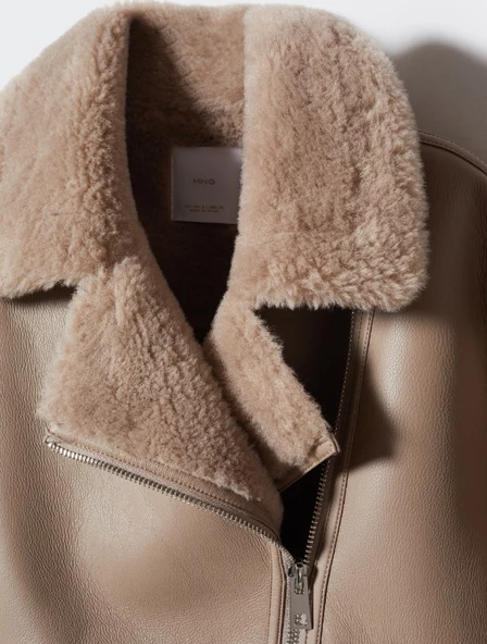 Mango Suni kürk astarlı ceket - 3