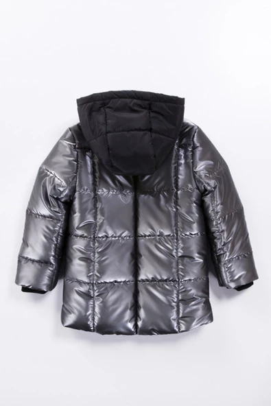 Soft Kumaş Su İtici Kumaş Kapitone İçi Polar Cepli Kapüşonlu Kışlık İçi Peluş Erkek Bebek Mont Şişme - 5