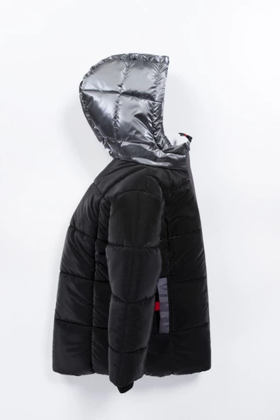 Soft Kumaş Su İtici Kumaş Kapitone İçi Polar Cepli Kapüşonlu Kışlık İçi Peluş Erkek Bebek Mont Şişme - 6