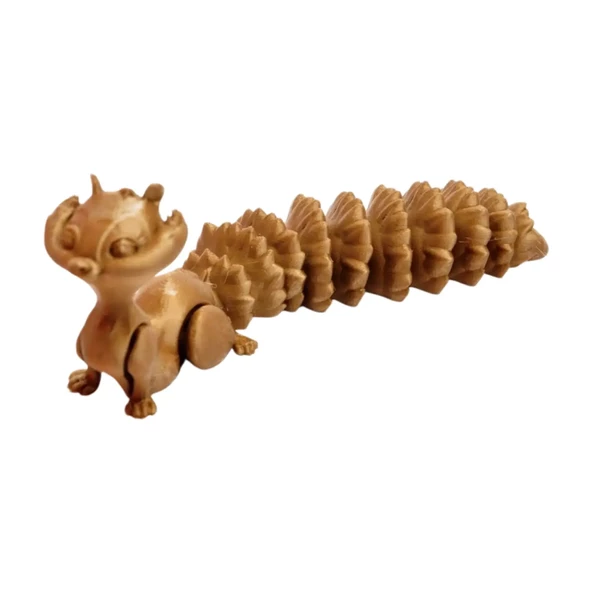 3D Hareketli Sevimli Sincap (Uzun Kuyruk) Oyuncak - Altın kahve - 3