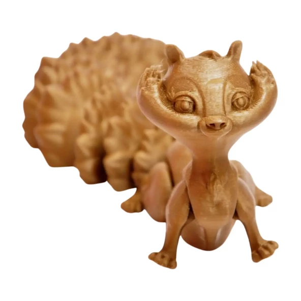 3D Hareketli Sevimli Sincap (Uzun Kuyruk) Oyuncak - Altın kahve - 7