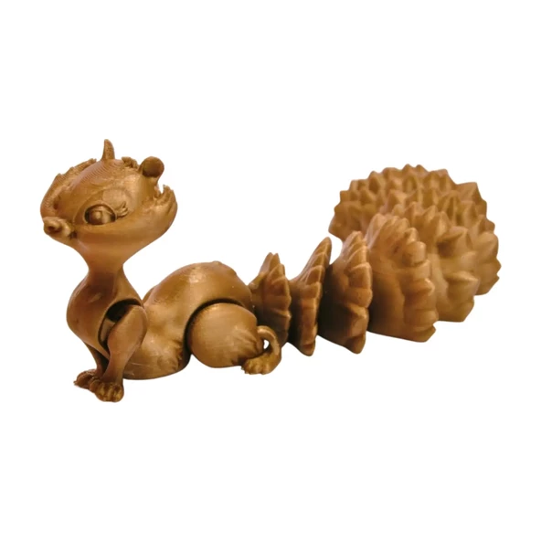 3D Hareketli Sevimli Sincap (Uzun Kuyruk) Oyuncak - Altın kahve - 8