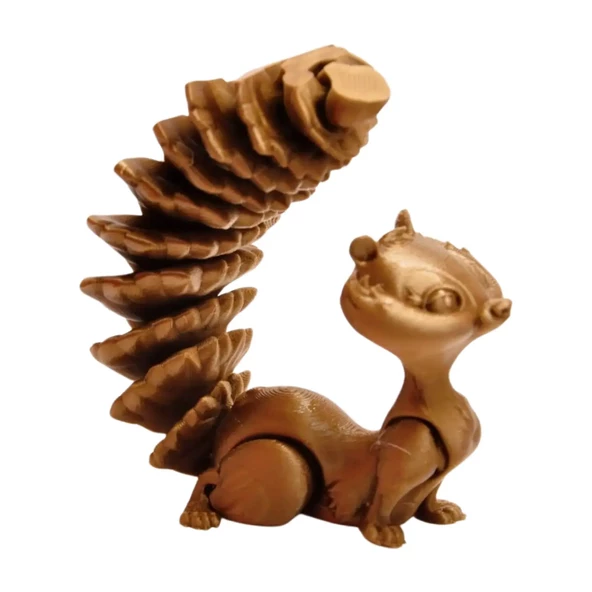3D Hareketli Sevimli Sincap (Uzun Kuyruk) Oyuncak - Altın kahve - 2