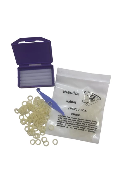 FİRST CLASS Diş Teli Lastiği 3/16 3.5oz Heavy Ağıziçi Lastik-Ortodonti Lastiği Takma Aparatı ve Ortodonti mumu
