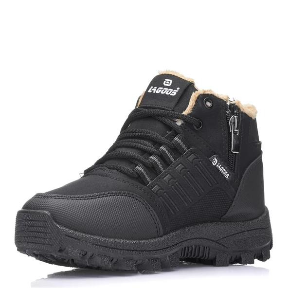 Albishoes Erkek Suya Dayanıklı Fermuarlı Kürklü Kışlık Outdoor Trekking Bot Çocuk Bot Erkek Bot - 2