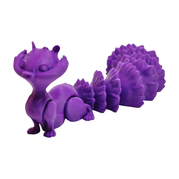 3D Hareketli Sevimli Sincap (Uzun Kuyruk) Oyuncak - Mor - Resim 6