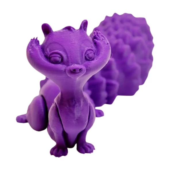 3D Hareketli Sevimli Sincap (Uzun Kuyruk) Oyuncak - Mor ürün görseli 1