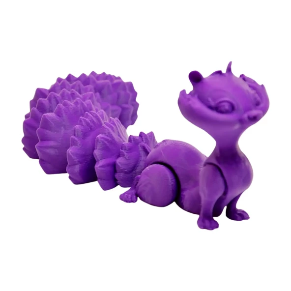 3D Hareketli Sevimli Sincap (Uzun Kuyruk) Oyuncak - Mor - Resim 8