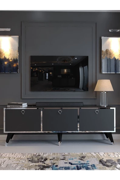 Myniture Home & Living Festival Silver Tv Sehpası SP-M1001-6 Çam Minifiks Bağlantı - 2