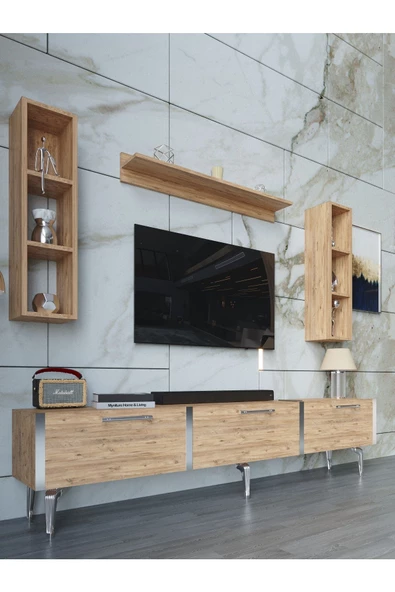 Myniture Home & Living Festival Tv Ünitesi S3008-6-Y1-D1 Silver A. Çam - Resim 3