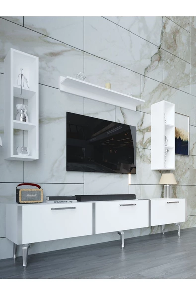 Myniture Home & Living Festival Tv Ünitesi S3008-1-Y1-D1 Silver Beyaz - Resim 3