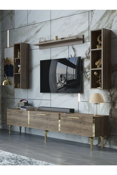 Myniture Home & Living Festival Tv Ünitesi G3008-2-Y1-D1 Gold Ceviz