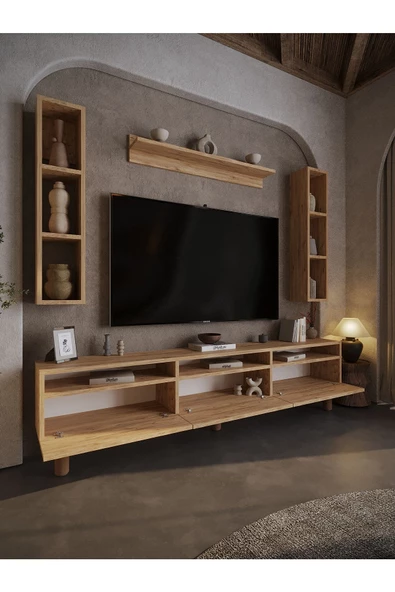 Myniture Home & Living Festival Tv Ünitesi BH3037-6 Çam Bohem Tv Sehpası - Resim 4