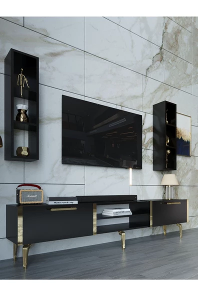 Myniture Home & Living Festival Tv Ünitesi G3000-7-Y1-D1 Gold Siyah - 3