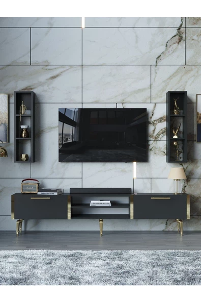 Myniture Home & Living Festival Tv Ünitesi G3000-4-Y1-D1 Gold Antasit - 2