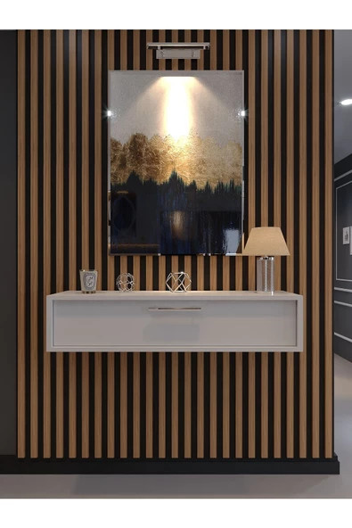 Myniture Home & Living Lüks Dresuar Beyaz - Silver Kulp - 2