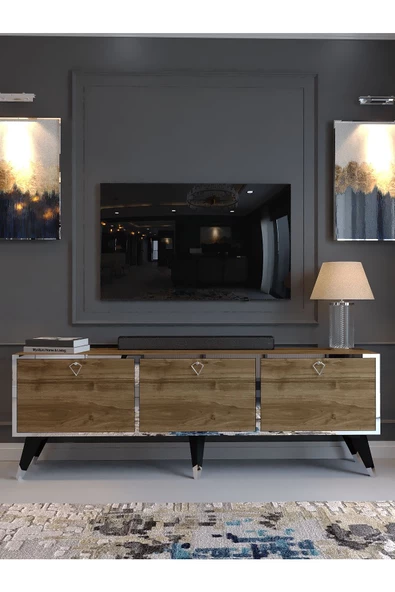 Myniture Home & Living Festival Silver Tv Sehpası SP-M1001-2 Ceviz Minifiks Bağlantı - 2