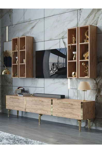 Myniture Home & Living Festival Tv Ünitesi G3002-6-Y1-D1 Gold A. Çam ürün görseli 1