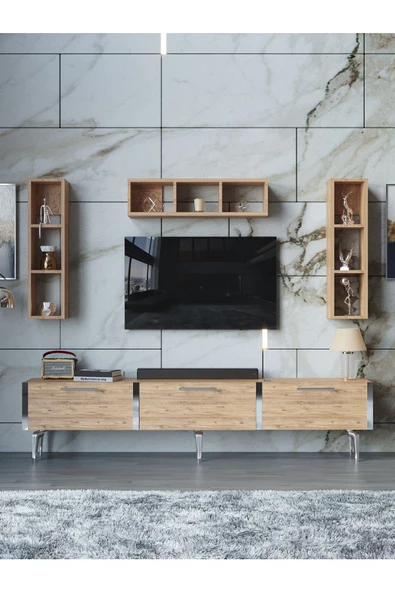 Myniture Home & Living Festival Tv Ünitesi S3007-6-Y1-D1 Silver A. Çam - Resim 2