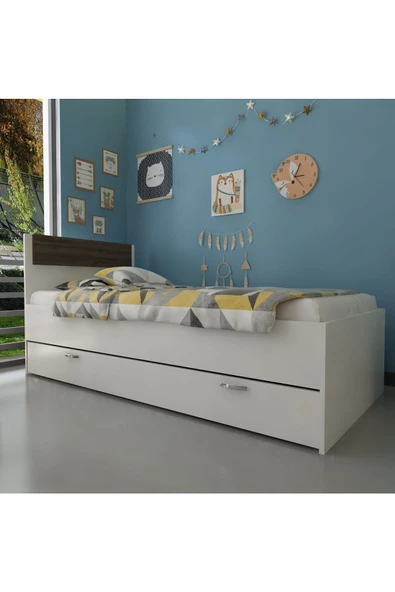 Myniture Home & Living Trend Yavrulu Karyola Q4010-1 Beyaz Ceviz - 2