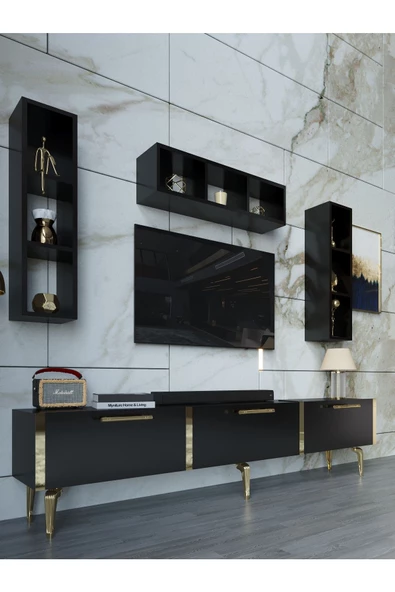 Myniture Home & Living Festival Tv Ünitesi G3007-7-Y1-D1 Gold Siyah - 3