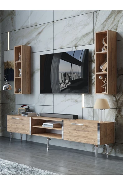 Myniture Home & Living Festival Tv Ünitesi S3000-6-Y1-D1 Silver A. Çam ürün görseli 1