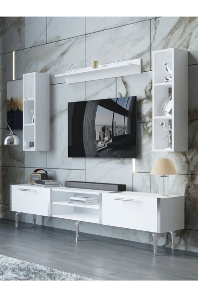 Myniture Home & Living Festival Tv Ünitesi S3009-1-Y1-D1 Silver Beyaz