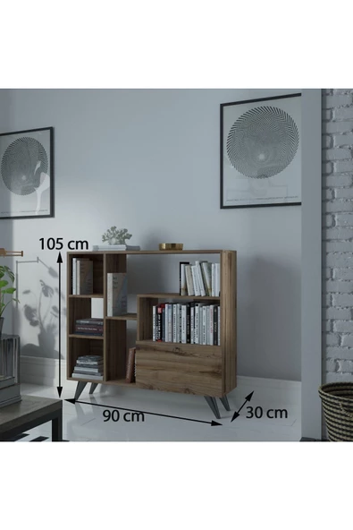 Myniture Home & Living Festival Çok Raflı Dolaplı Kitaplık - 2