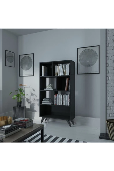 Myniture Home & Living Festival Raflı Kitaplık Kaliteli Kitaplık Antrasit