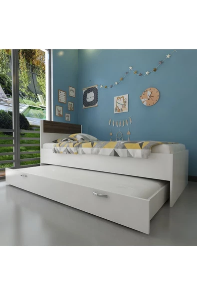 Myniture Home & Living Trend Yavrulu Karyola Q4010-1 Beyaz Ceviz