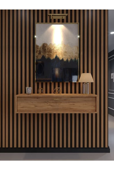 Myniture Home & Living Lüks Dresuar Çam - Gold Kulp