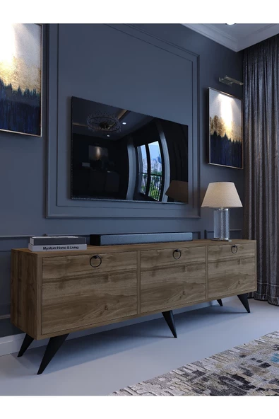 Myniture Home & Living Festival Tv Sehpası M1001-2 Ceviz Minifiks Bağlantı Dışarıdan Vida Gözükmez