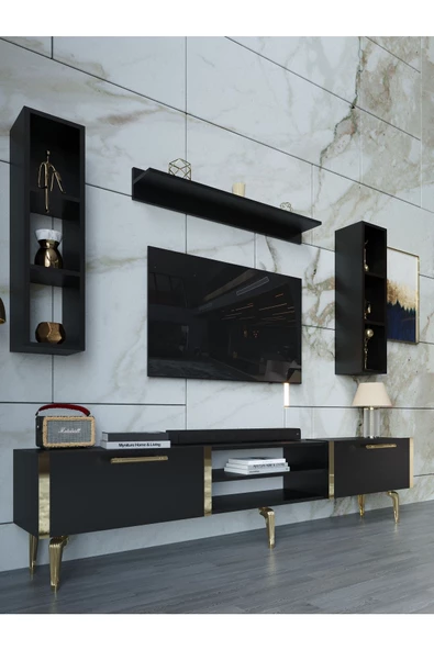 Myniture Home & Living Festival Tv Ünitesi G3009-7-Y1-D1 Gold Siyah - 3