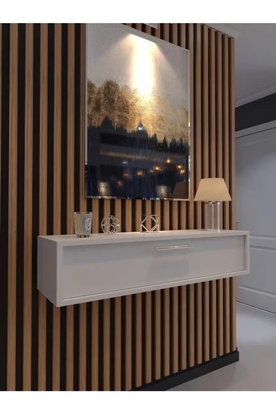 Myniture Home & Living Lüks Dresuar Beyaz - Silver Kulp