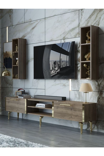 Myniture Home & Living Festival Tv Ünitesi G3000-2-Y1-D1 Gold Ceviz