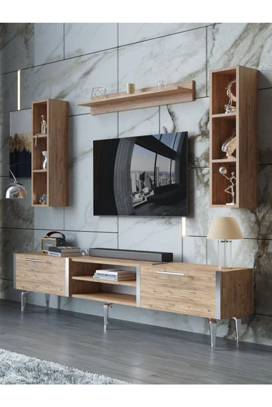 Myniture Home & Living Festival Tv Ünitesi S3009-6-Y1-D1 Silver A. Çam