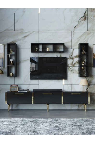 Myniture Home & Living Festival Tv Ünitesi G3007-7-Y1-D1 Gold Siyah - 2