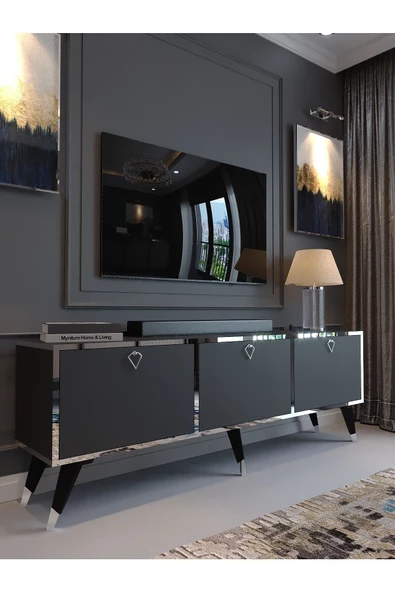 Myniture Home & Living Festival Silver Tv Sehpası SP-M1001-6 Çam Minifiks Bağlantı