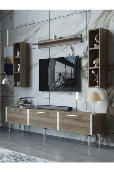 Myniture Home & Living Festival Tv Ünitesi S3008-2-Y1-D1 Silver Ceviz