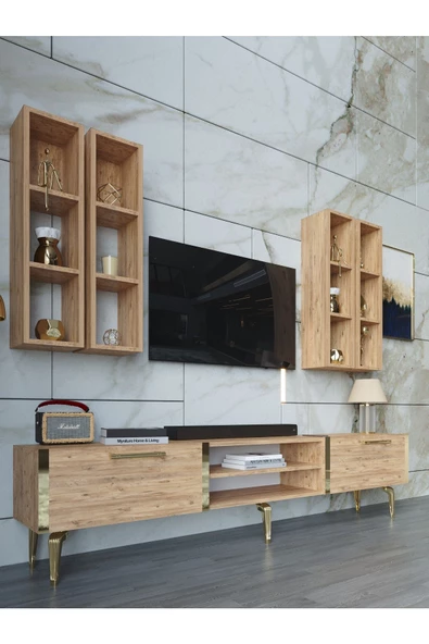 Myniture Home & Living Festival Tv Ünitesi G3001-6-Y1-D1 Gold A. Çam - 3