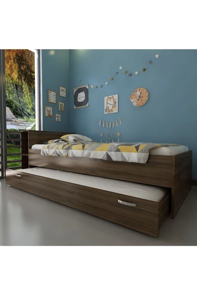 Myniture Home & Living Trend Yavrulu Karyola Q4011-1 Ceviz Ceviz