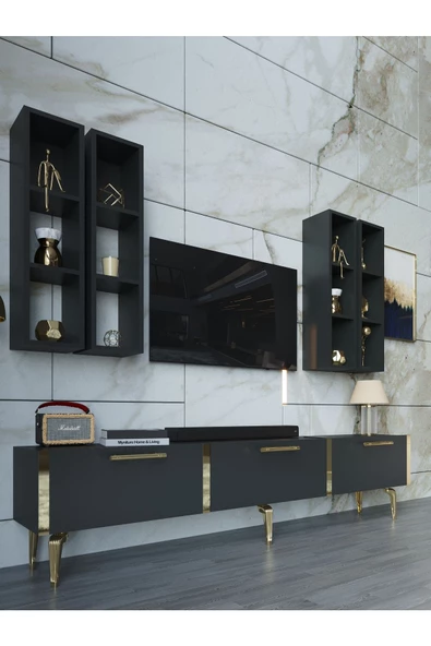 Myniture Home & Living Festival Tv Ünitesi G3002-4-Y1-D1 Gold Antasit - 3