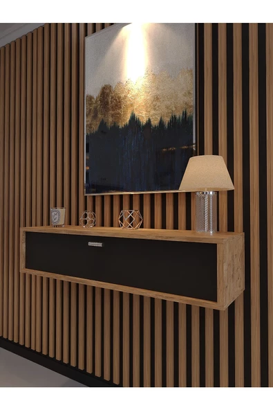 Myniture Home & Living Lüks Dresuar Çam Antrasit - Silver Kulp