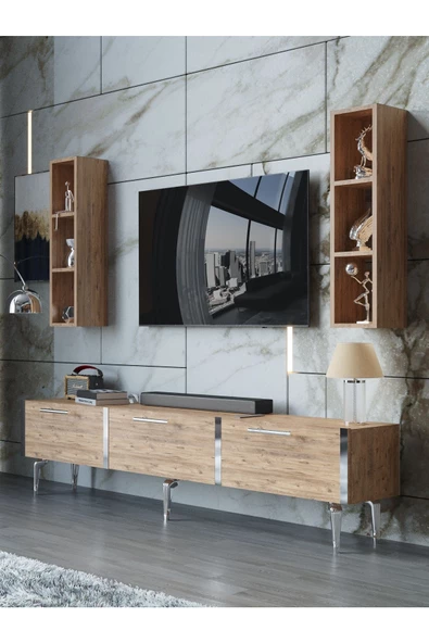 Myniture Home & Living Festival Tv Ünitesi S3004-6-Y1-D1 Silver A. Çam