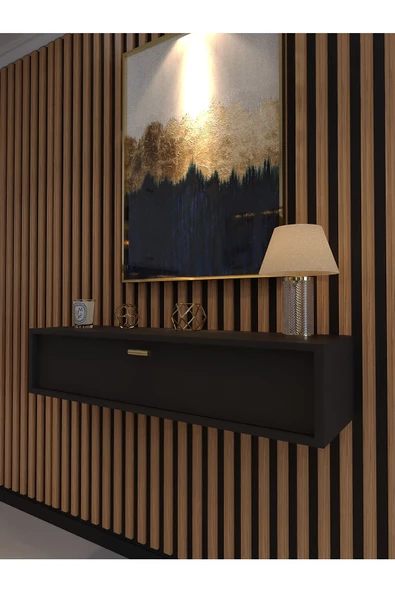 Myniture Home & Living Lüks Dresuar Antrasit - Gold Kulp