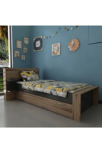 Myniture Home & Living Trend Yavrulu Karyola Q4013-7 Antrasit Çırağan