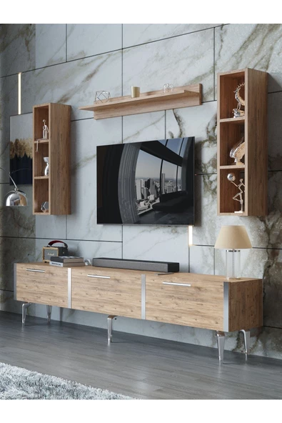 Myniture Home & Living Festival Tv Ünitesi S3008-6-Y1-D1 Silver A. Çam ürün görseli 1