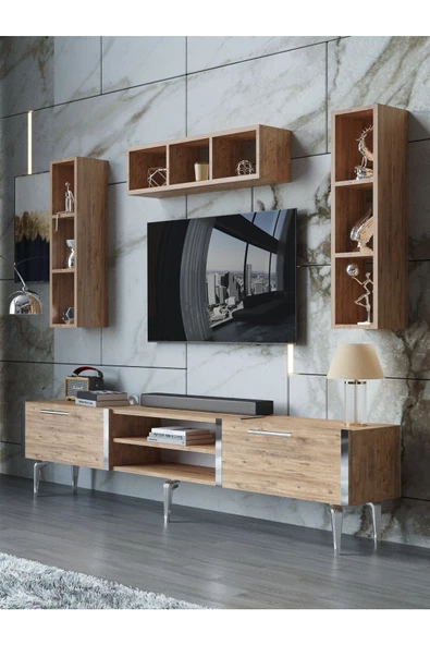 Myniture Home & Living Festival Tv Ünitesi S3006-6-Y1-D1 Silver A. Çam