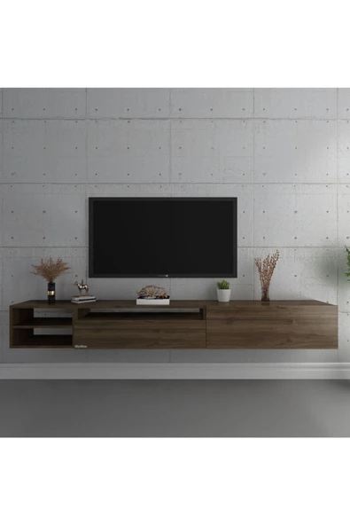Myniture Home & Living Duvara Monte Tv Sehpası Ceviz S6111-2 - 2