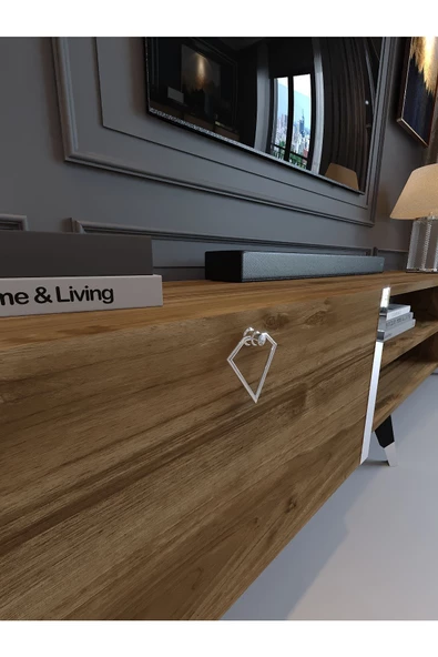 Myniture Home & Living Festival Tv Sehpası S3830-2 Silver Ceviz - 4